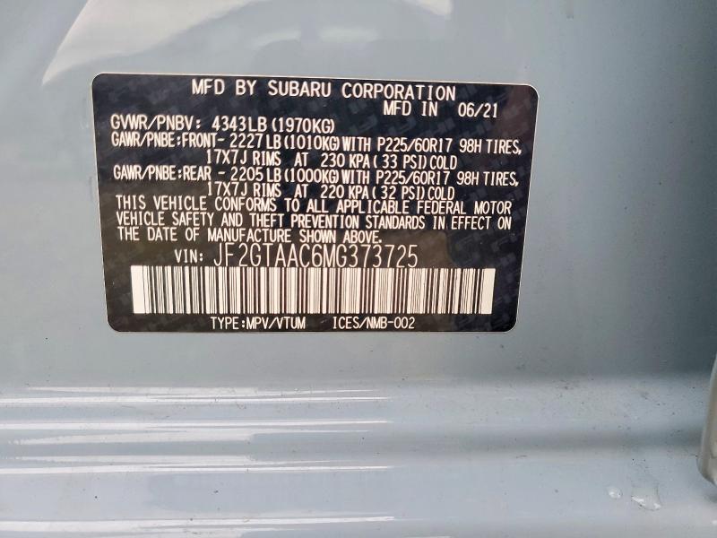 Продаж на аукціоні авто 2021 Subaru Crosstrek, vin: JF2GTAAC6MG373725, номер лоту: 77425795