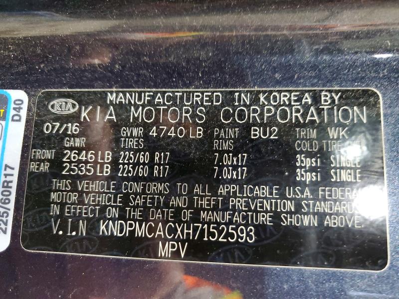 Aukcja sprzedaży 2017 Kia Sportage, vin: KNDPMCACXH7152593, numer aukcji: 95541465