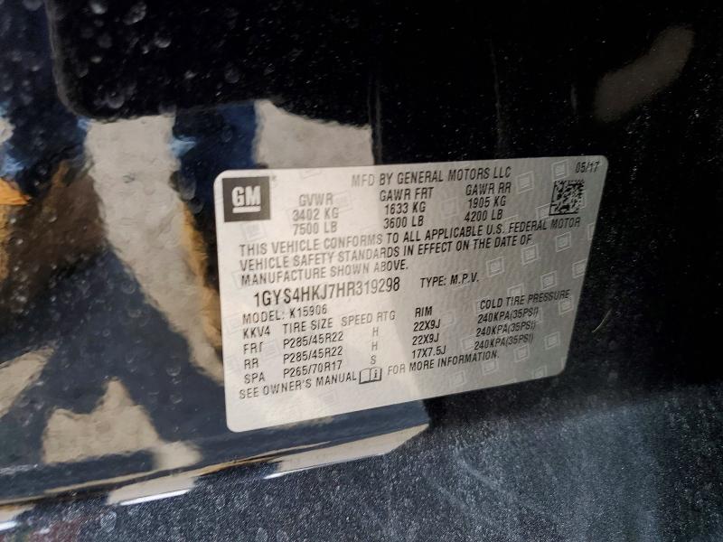 Aukcja sprzedaży 2017 Cadillac Escalade, vin: 1GYS4HKJ7HR319298, numer aukcji: 76128035