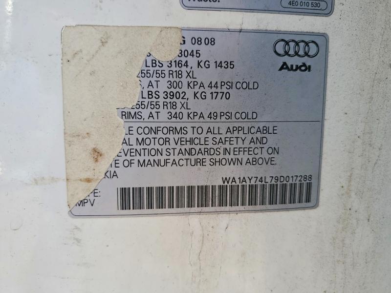 Aukcja sprzedaży 2009 Audi Q7, vin: WA1AY74L79D017288, numer aukcji: 78401185