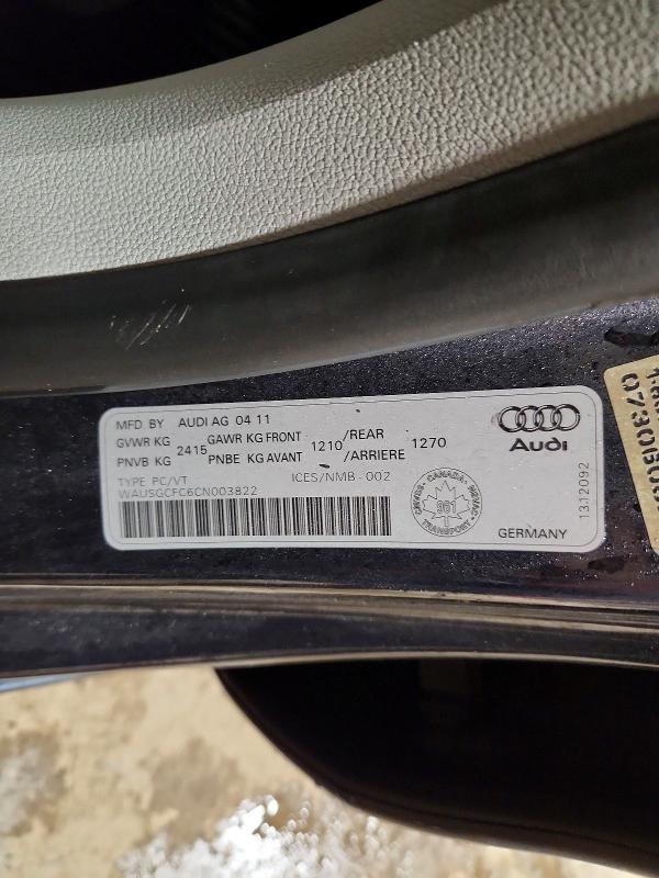 2012 Audi A7 მანქანა იყიდება აუქციონზე, vin: WAUSGCFC6CN003822, აუქციონის ნომერი: 77009935