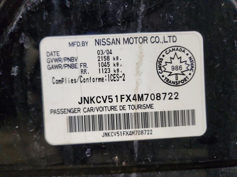 Продаж на аукціоні авто 2004 Infiniti G35, vin: JNKCV51FX4M708722, номер лоту: 78313365