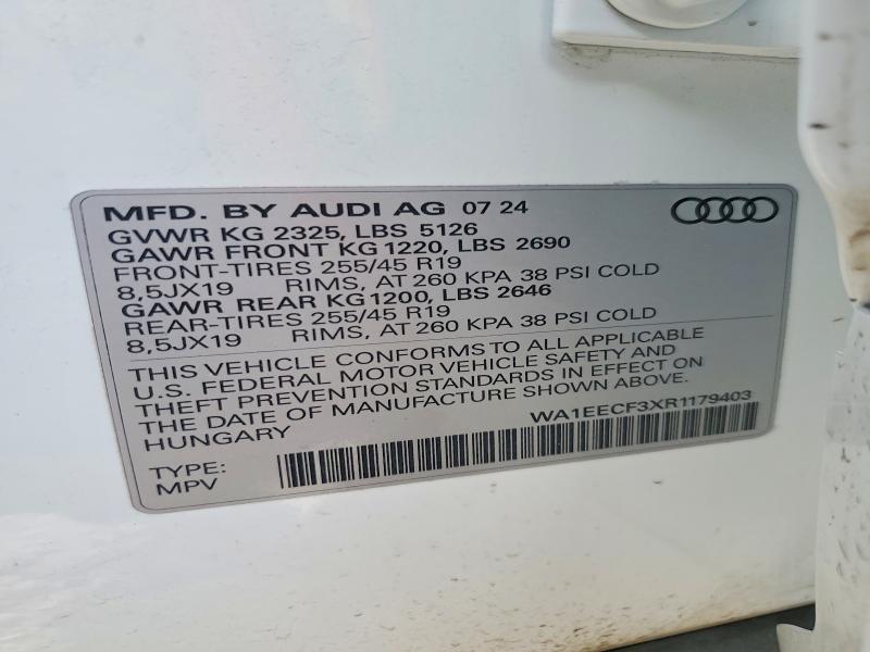 Продажа на аукционе авто 2024 Audi Q3, vin: WA1EECF3XR1179403, номер лота: 77181805