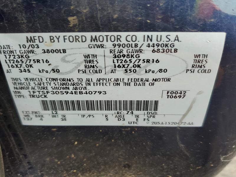 Продаж на аукціоні авто 2004 Ford F350, vin: 1FTSF30S94EB40793, номер лоту: 74493375