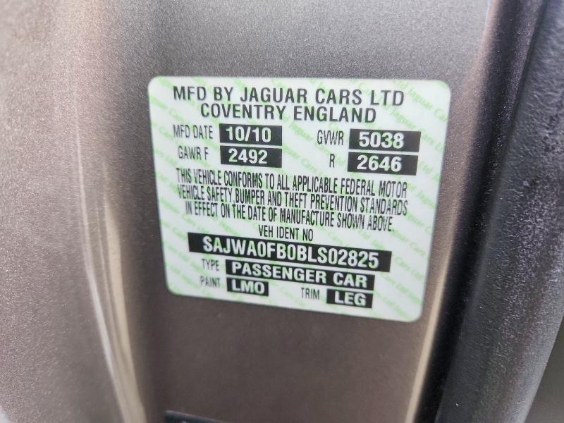 78504215 :رقم المزاد ، SAJWA0FB0BLS02825 vin ، 2011 Jaguar Xf مزاد بيع