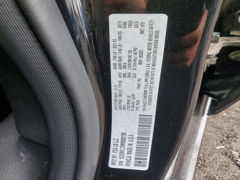2021 Ram 1500 მანქანა იყიდება აუქციონზე, vin: 1C6SRFLT0MN680196, აუქციონის ნომერი: 78446085