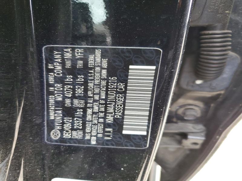 79023425 :رقم المزاد ، KMHLM4AJ1NU019216 vin ، 2022 Hyundai Elantra Hybrid مزاد بيع