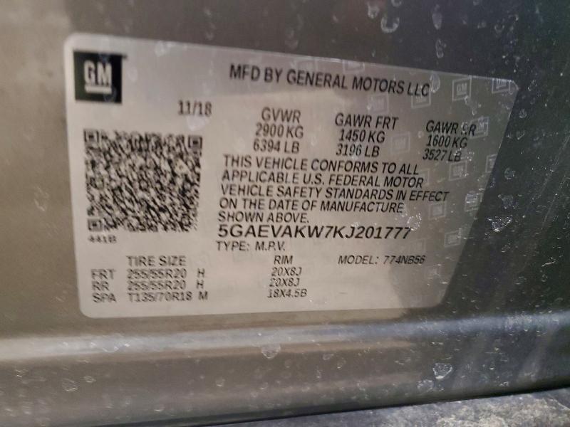Aukcja sprzedaży 2019 Buick Enclave, vin: 5GAEVAKW7KJ201777, numer aukcji: 78857875