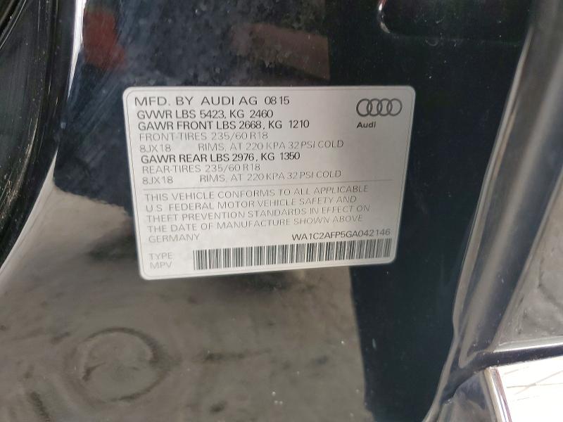 Aukcja sprzedaży 2016 Audi Q5, vin: WA1C2AFP5GA042146, numer aukcji: 76944715