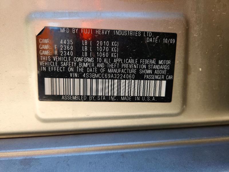 78238055 :رقم المزاد ، 4S3BMCC69A3224060 vin ، 2010 Subaru Legacy مزاد بيع