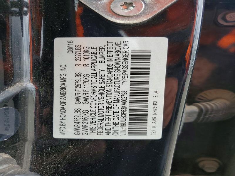Aukcja sprzedaży 2019 Acura Tlx Techno, vin: 19UUB3F63KA002798, numer aukcji: 77174035