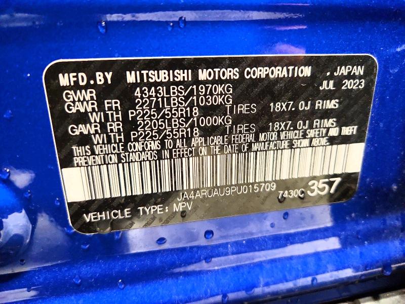 Продаж на аукціоні авто 2023 Mitsubishi Outlander Sport, vin: JA4ARUAU9PU015709, номер лоту: 77483475