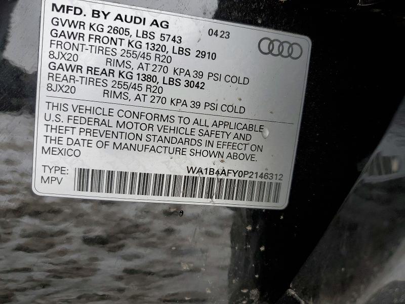 75430445 :رقم المزاد ، WA1B4AFY0P2146312 vin ، 2023 Audi Sq5 مزاد بيع