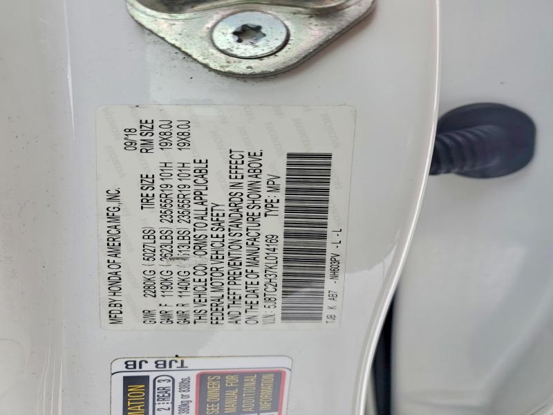 2019 Acura Rdx მანქანა იყიდება აუქციონზე, vin: 5J8TC2H37KL014169, აუქციონის ნომერი: 75298455