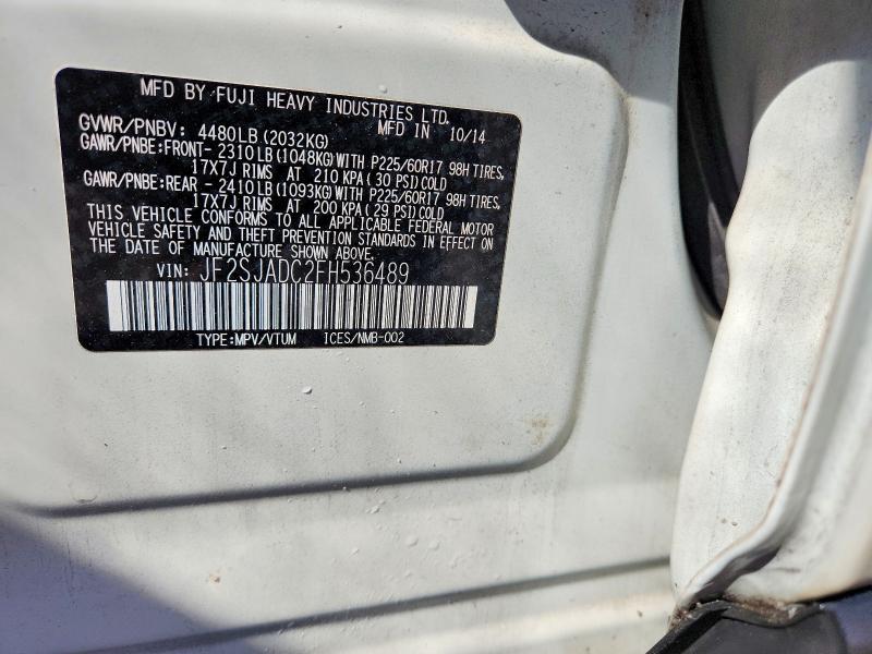 Продаж на аукціоні авто 2015 Subaru Forester, vin: JF2SJADC2FH536489, номер лоту: 79108955