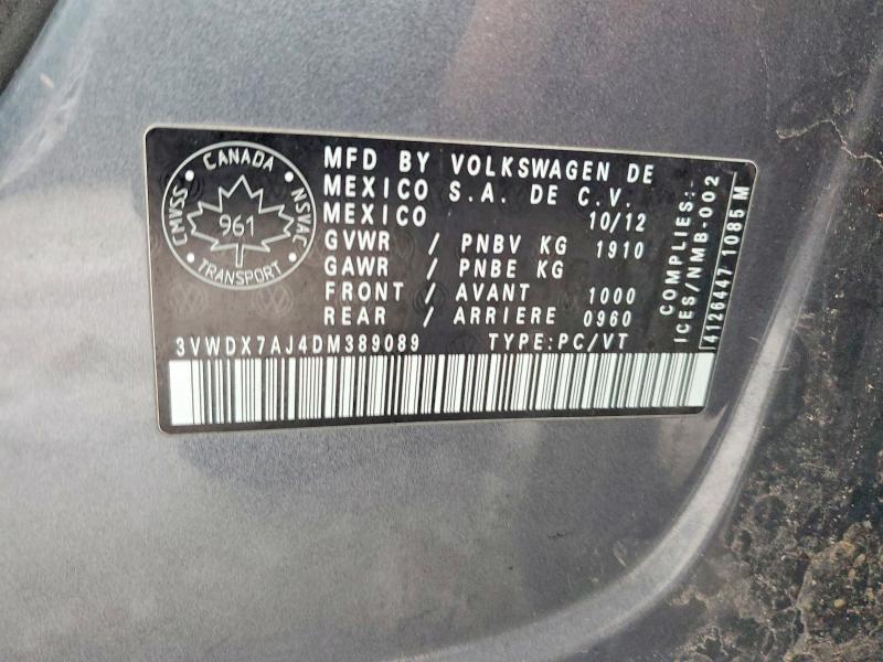Продаж на аукціоні авто 2013 Volkswagen Jetta, vin: 3VWDX7AJ4DM389089, номер лоту: 76207195