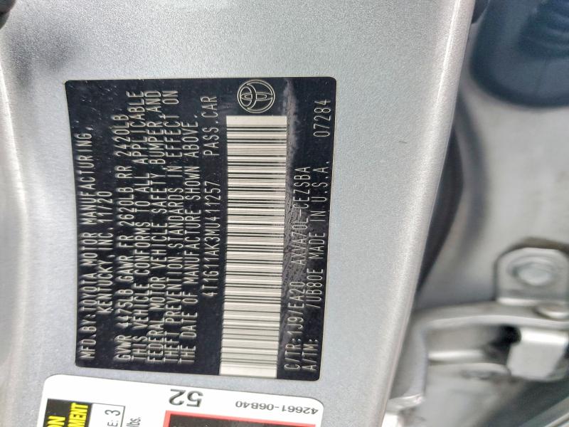 Aukcja sprzedaży 2021 Toyota Camry, vin: 4T1G11AK3MU411257, numer aukcji: 77381705