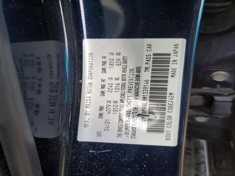 77944585 :رقم المزاد ، JM1BPABL9M1339146 vin ، 2021 Mazda 3 مزاد بيع