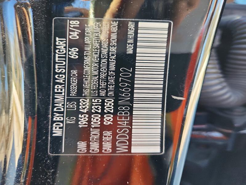 75851815 :رقم المزاد ، WDDSJ4EB8JN669702 vin ، 2018 Mercedes-benz Cla مزاد بيع
