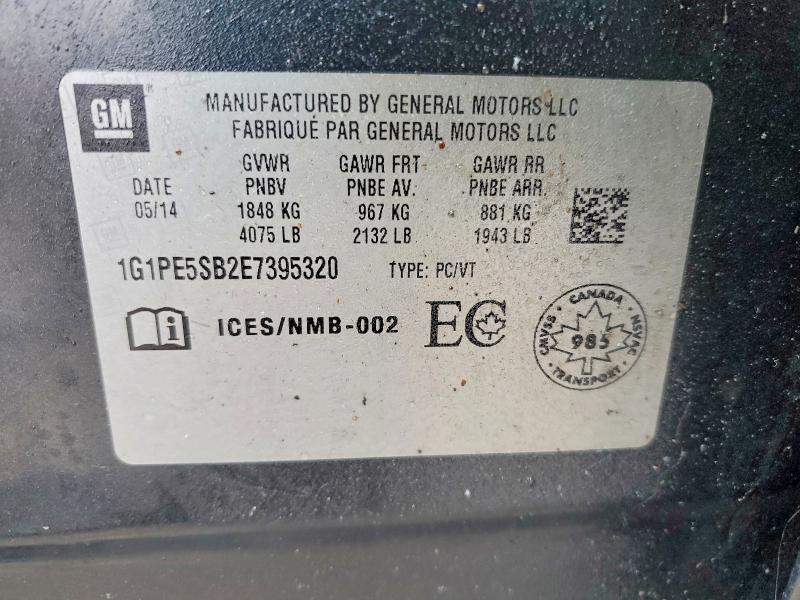 Продаж на аукціоні авто 2014 Chevrolet Cruze, vin: 1G1PE5SB2E7395320, номер лоту: 77575295