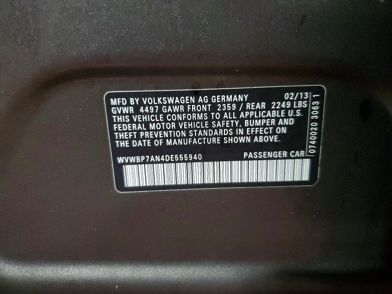 77927335 :رقم المزاد ، WVWBP7AN4DE555940 vin ، 2013 Volkswagen Cc مزاد بيع