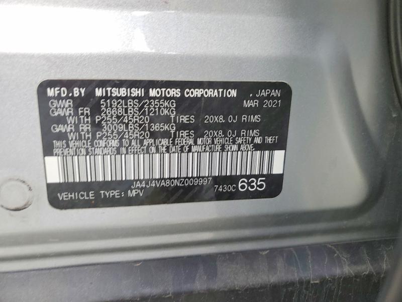 Aukcja sprzedaży 2022 Mitsubishi Outlander, vin: JA4J4VA80NZ009997, numer aukcji: 76822715