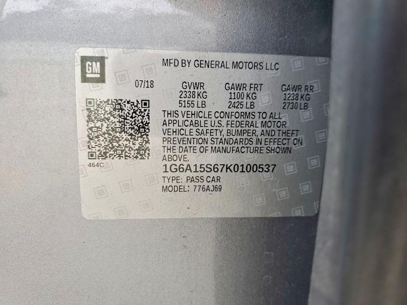 Продаж на аукціоні авто 2019 Cadillac Cts-v, vin: 1G6A15S67K0100537, номер лоту: 76886385