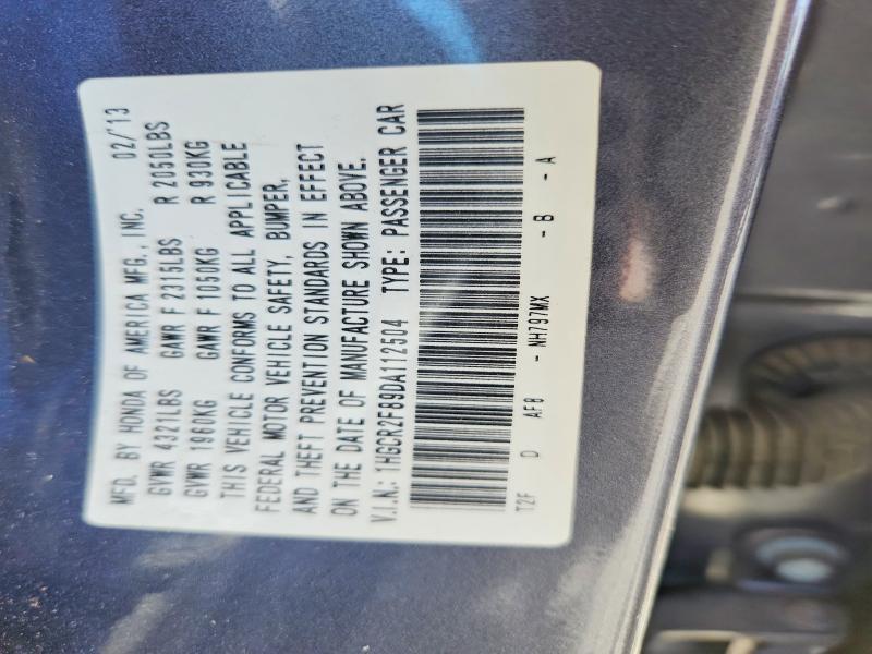 77616775 :رقم المزاد ، 1HGCR2F89DA112504 vin ، 2013 Honda Accord مزاد بيع