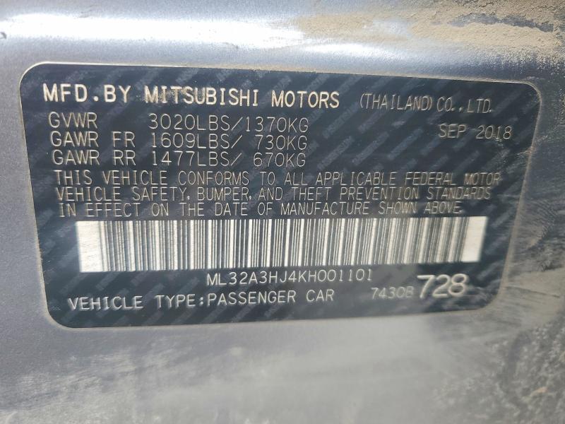 Продаж на аукціоні авто 2019 Mitsubishi Mirage, vin: ML32A3HJ4KH001101, номер лоту: 76894835