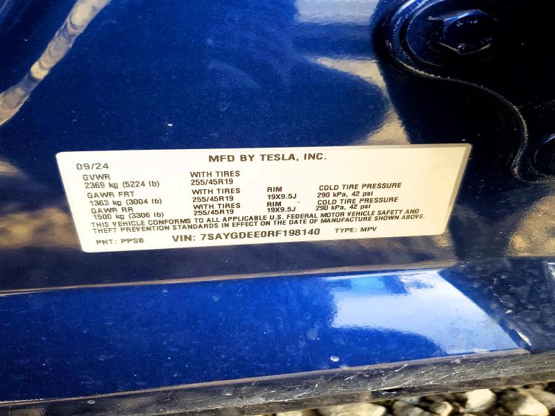 Aukcja sprzedaży 2024 Tesla Model Y, vin: 7SAYGDEE0RF198140, numer aukcji: 78354905
