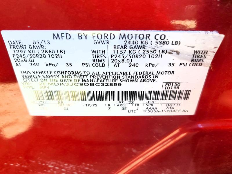 Aukcja sprzedaży 2013 Ford Edge, vin: 2FMDK3JC9DBC32859, numer aukcji: 79109025