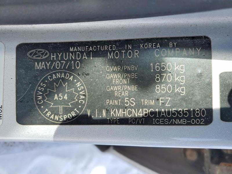 Aukcja sprzedaży 2010 Hyundai Accent, vin: KMHCN4BC1AU535180, numer aukcji: 48692376