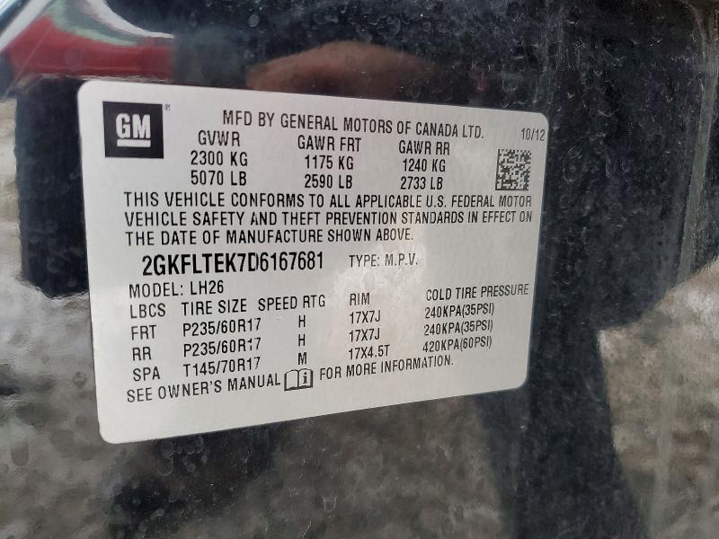 2013 Gmc Terrain მანქანა იყიდება აუქციონზე, vin: 2GKFLTEK7D6167681, აუქციონის ნომერი: 75256715