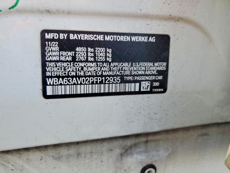 Продаж на аукціоні авто 2023 Bmw 430i, vin: WBA63AV02PFP12935, номер лоту: 77429115