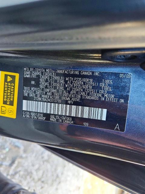 Aukcja sprzedaży 2010 Lexus Rx, vin: 2T2BK1BA2AC013799, numer aukcji: 75906675