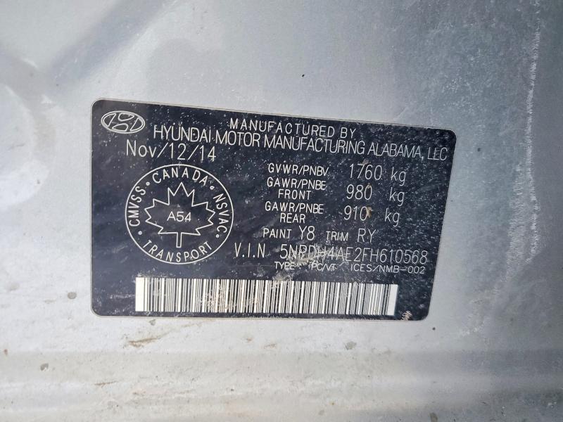 Продажа на аукционе авто 2015 Hyundai Elantra, vin: 5NPDH4AE2FH610568, номер лота: 76755415