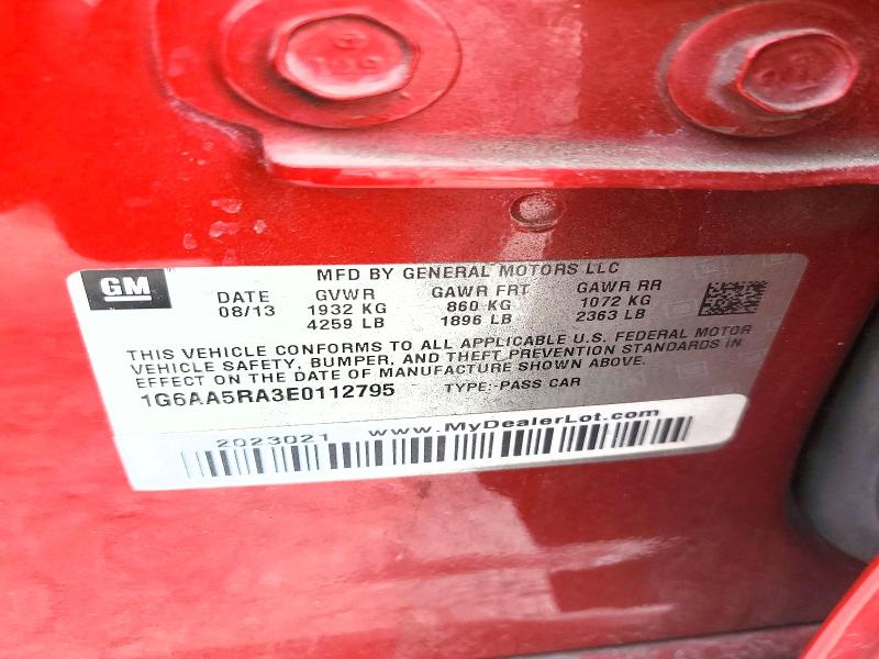 2014 Cadillac Ats მანქანა იყიდება აუქციონზე, vin: 1G6AA5RA3E0112795, აუქციონის ნომერი: 79043635