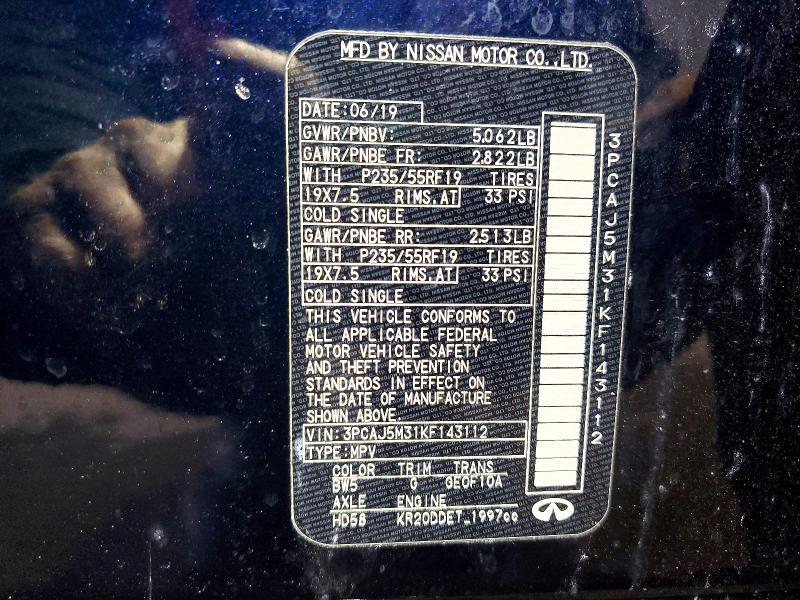 Продажа на аукционе авто 2019 Infiniti Qx50, vin: 3PCAJ5M31KF143112, номер лота: 76865885