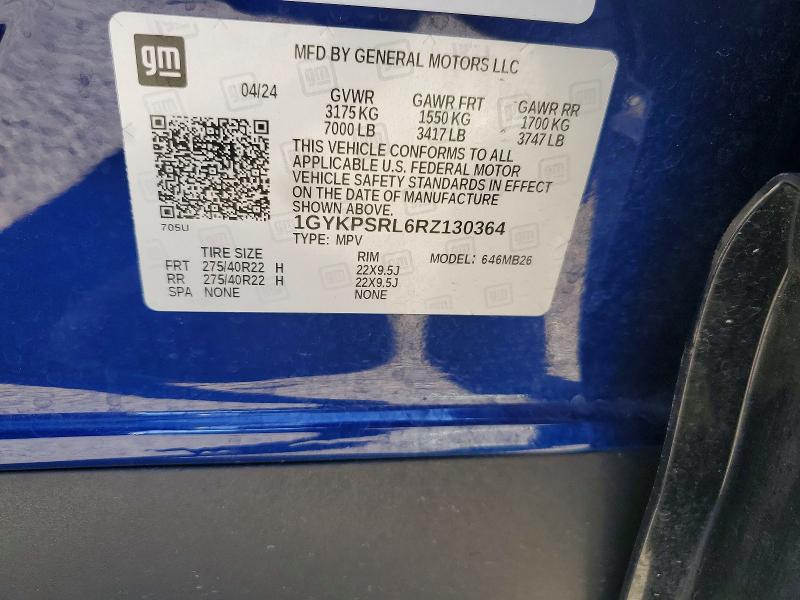 Продаж на аукціоні авто 2024 Cadillac Lyriq, vin: 1GYKPSRL6RZ130364, номер лоту: 75644265
