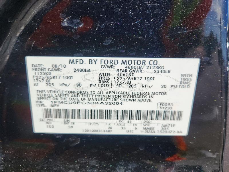 Продажа на аукционе авто 2011 Ford Escape, vin: 1FMCU9EG3BKA32004, номер лота: 76332245