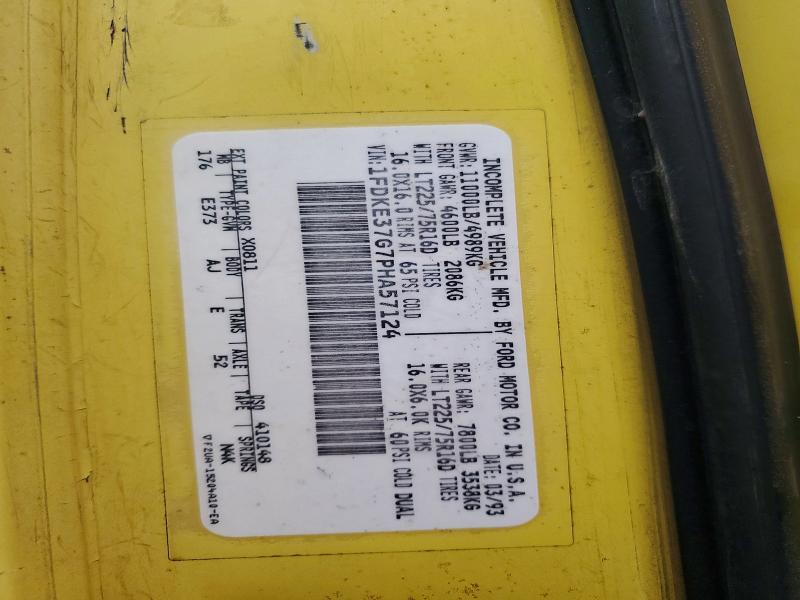 77767385 :رقم المزاد ، 1FDKE37G7PHA57124 vin ، 1993 Ford Econoline مزاد بيع