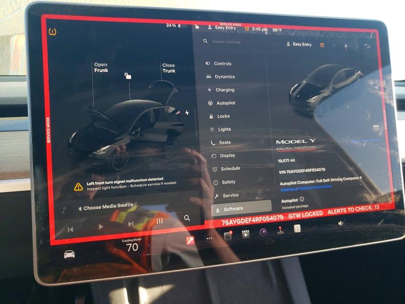Aukcja sprzedaży 2024 Tesla Model Y, vin: 7SAYGDEF4RF054079, numer aukcji: 75030665