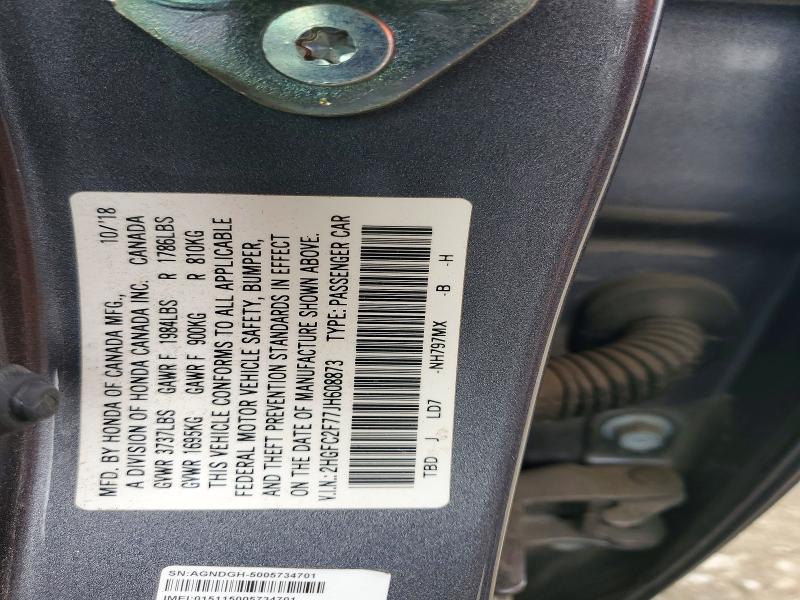 Продажа на аукционе авто 2018 Honda Civic, vin: 2HGFC2F77JH608873, номер лота: 78043625
