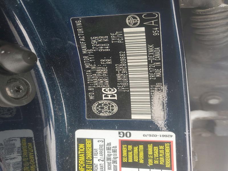 78871835 :رقم المزاد ، 2T1BURHE9HC809662 vin ، 2017 Toyota Corolla مزاد بيع