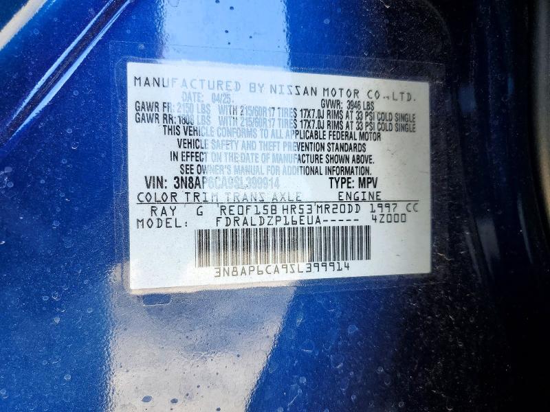 77280805 :رقم المزاد ، 3N8AP6CA9SL399914 vin ، 2025 Nissan Kicks مزاد بيع