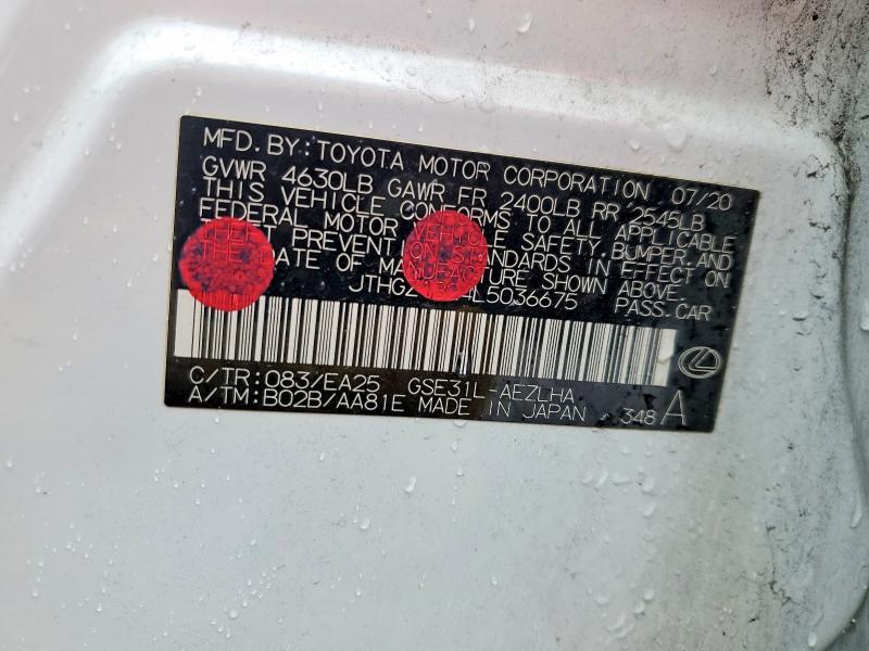 77558895 :رقم المزاد ، JTHGZ1B24L5036675 vin ، 2020 Lexus Is مزاد بيع