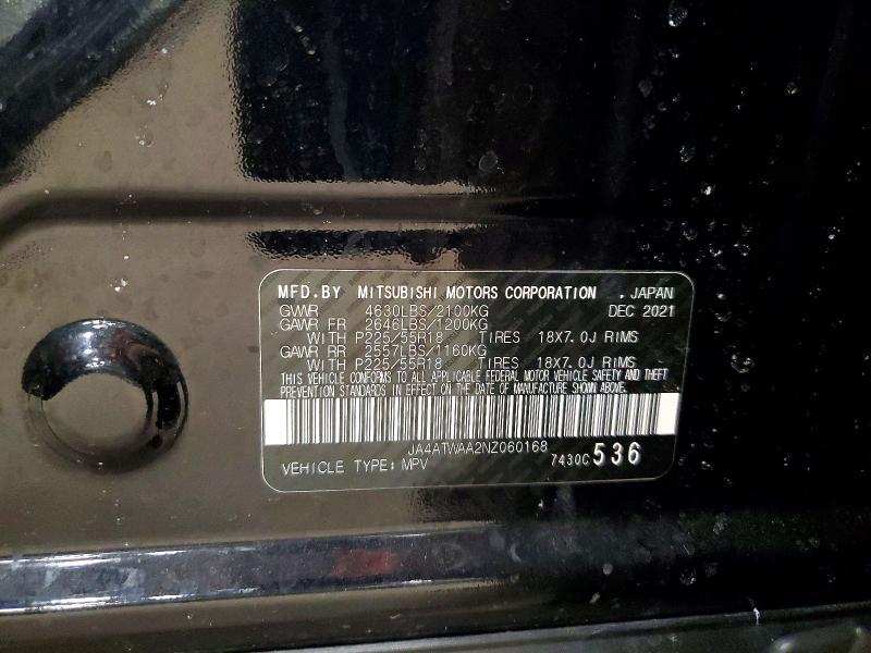 Продаж на аукціоні авто 2022 Mitsubishi Eclipse Cross, vin: JA4ATWAA2NZ060168, номер лоту: 76622645