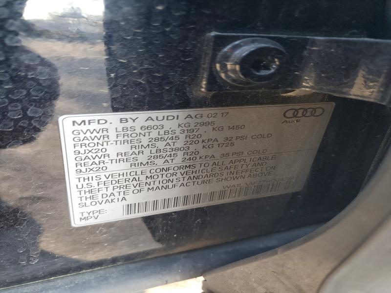 79028685 :رقم المزاد ، WA1LAAF77HD043964 vin ، 2017 Audi Q7 مزاد بيع