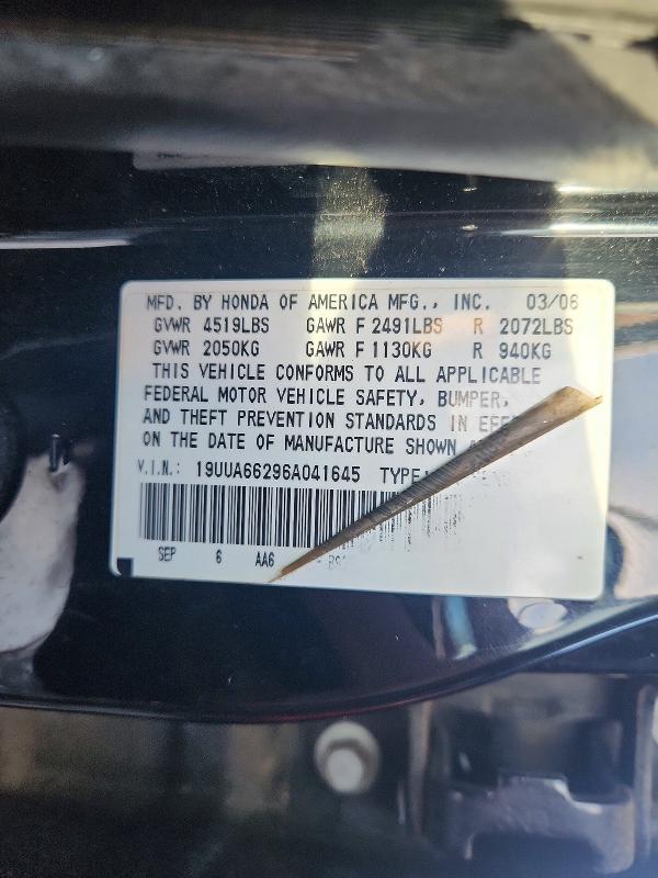 Продажа на аукционе авто 2006 Acura 3.2tl, vin: 19UUA66296A041645, номер лота: 74566285