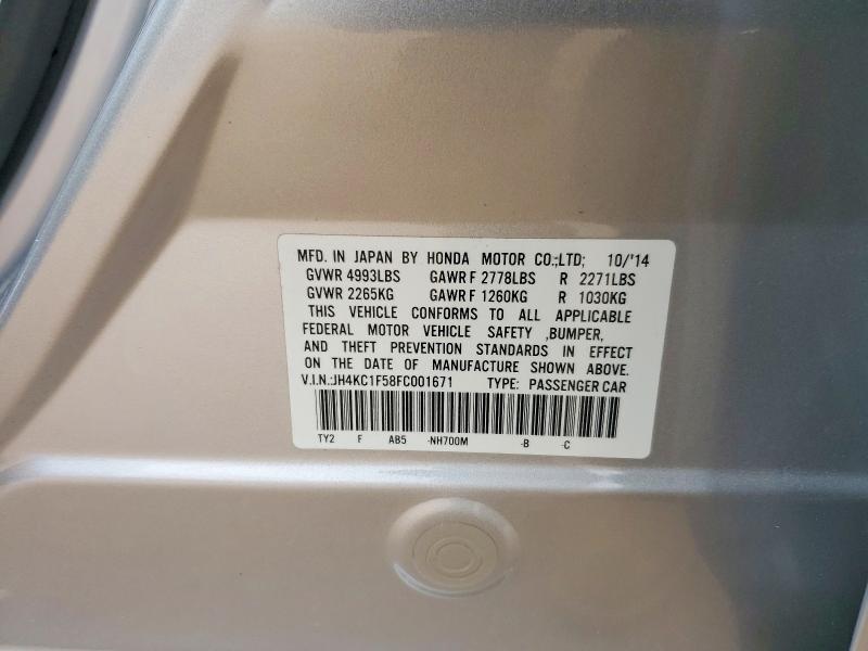 Продажа на аукционе авто 2015 Acura Rlx, vin: JH4KC1F58FC001671, номер лота: 77945385